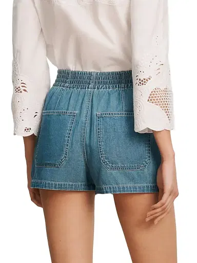 Veronica Beard Women's Sally Cotton Denim Shorts - Good Fortune - Size 32 | Thumbnail 5 Veronica Beard Women's Sally Cotton Denim Shorts - Good Fortune - Size 32 | Thumbnail 5