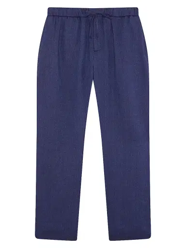 Frescobol Carioca Men's Oscar Linen-Cotton Chino Pants - Navy Blue | Thumbnail 1 Frescobol Carioca Men's Oscar Linen-Cotton Chino Pants - Navy Blue | Thumbnail 1