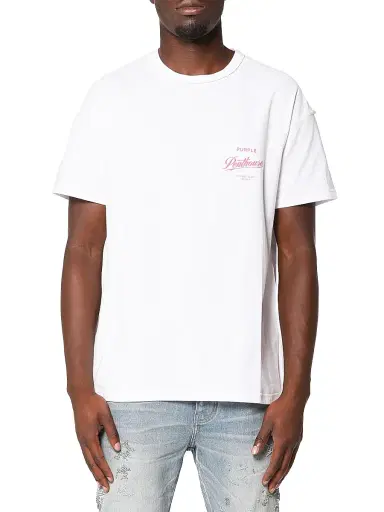 Purple Brand Men's Textured Inside-Out Crewneck T-Shirt - White | Thumbnail 1 Purple Brand Men's Textured Inside-Out Crewneck T-Shirt - White | Thumbnail 1