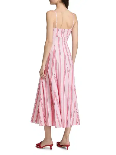 Rosie Assoulin Women's Cami Stripe Cotton Maxi Dress - Red Stripe | Thumbnail 5 Rosie Assoulin Women's Cami Stripe Cotton Maxi Dress - Red Stripe | Thumbnail 5