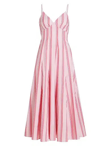 Rosie Assoulin Women's Cami Stripe Cotton Maxi Dress - Red Stripe | Thumbnail 1 Rosie Assoulin Women's Cami Stripe Cotton Maxi Dress - Red Stripe | Thumbnail 1