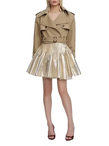 Self-Portrait Women's Crop Trench Jacket - Beige | Thumbnail 2 Self-Portrait Women's Crop Trench Jacket - Beige | Thumbnail 2
