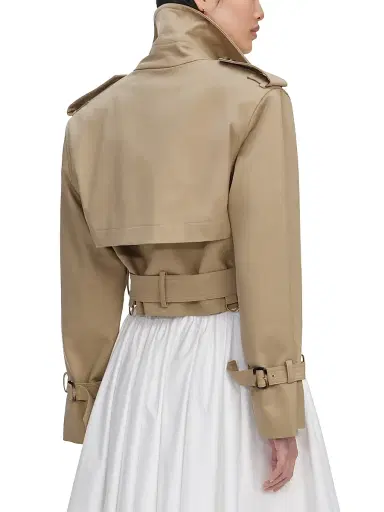 Self-Portrait Women's Crop Trench Jacket - Beige | Thumbnail 5 Self-Portrait Women's Crop Trench Jacket - Beige | Thumbnail 5