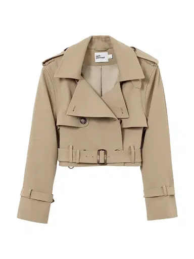 Self-Portrait Women's Crop Trench Jacket - Beige | Thumbnail 1 Self-Portrait Women's Crop Trench Jacket - Beige | Thumbnail 1