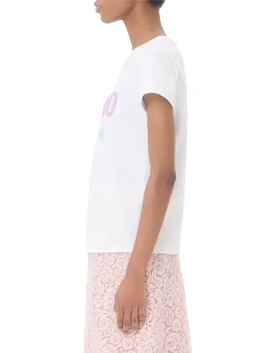 Valentino Garavani Women's Cotton Jersey T-Shirt with Chez Valentino 1960 Print - White | Thumbnail 4 Valentino Garavani Women's Cotton Jersey T-Shirt with Chez Valentino 1960 Print - White | Thumbnail 4