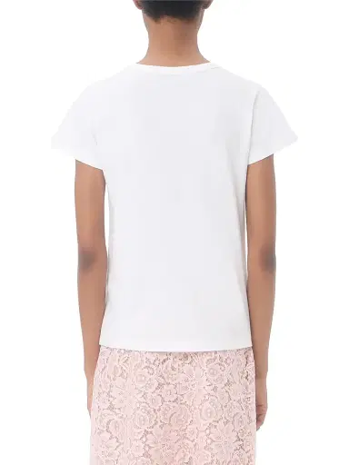 Valentino Garavani Women's Cotton Jersey T-Shirt with Chez Valentino 1960 Print - White | Thumbnail 5 Valentino Garavani Women's Cotton Jersey T-Shirt with Chez Valentino 1960 Print - White | Thumbnail 5