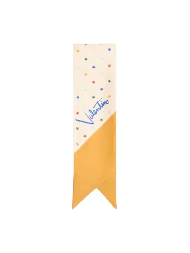 Valentino Garavani Women's Starry Silk Bandeau Scarf - Vanilla Orange | Thumbnail 2 Valentino Garavani Women's Starry Silk Bandeau Scarf - Vanilla Orange | Thumbnail 2