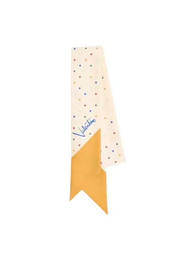 Valentino Garavani Women's Starry Silk Bandeau Scarf - Vanilla Orange | Thumbnail 1 Valentino Garavani Women's Starry Silk Bandeau Scarf - Vanilla Orange | Thumbnail 1