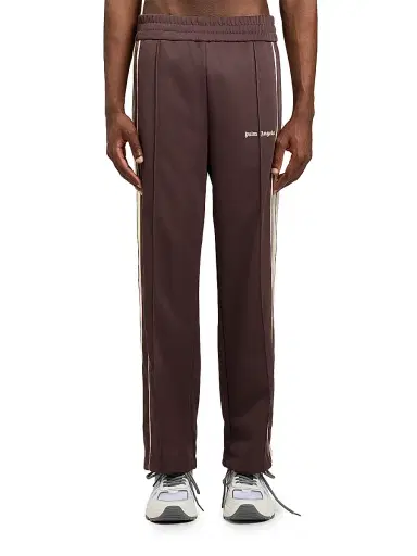 Palm Angels Men's Logo Striped Cotton-Blend Track Pants - Brown Off White | Thumbnail 3 Palm Angels Men's Logo Striped Cotton-Blend Track Pants - Brown Off White | Thumbnail 3