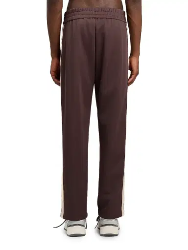 Palm Angels Men's Logo Striped Cotton-Blend Track Pants - Brown Off White | Thumbnail 5 Palm Angels Men's Logo Striped Cotton-Blend Track Pants - Brown Off White | Thumbnail 5