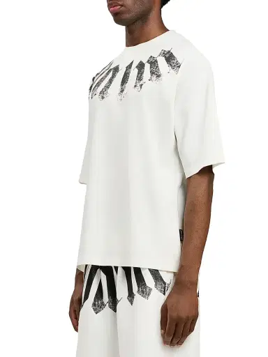 Palm Angels Men's Big Logo Crewneck T-Shirt - Off White Black | Thumbnail 3 Palm Angels Men's Big Logo Crewneck T-Shirt - Off White Black | Thumbnail 3