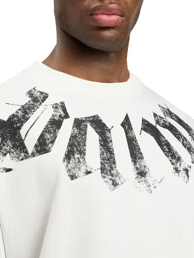 Palm Angels Men's Big Logo Crewneck T-Shirt - Off White Black | Thumbnail 5 Palm Angels Men's Big Logo Crewneck T-Shirt - Off White Black | Thumbnail 5