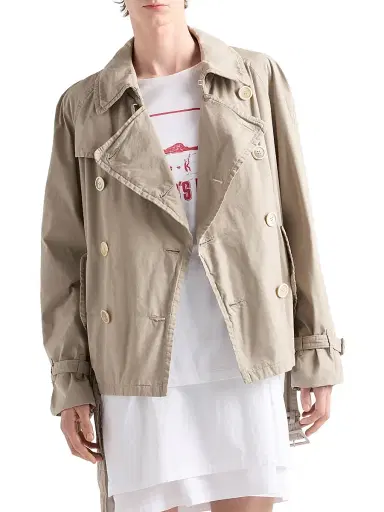 Prada Men's Technical Cotton Jacket - Beige | Thumbnail 2 Prada Men's Technical Cotton Jacket - Beige | Thumbnail 2