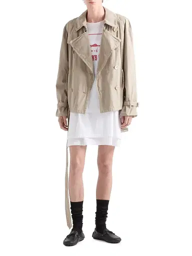 Prada Men's Technical Cotton Jacket - Beige | Thumbnail 6 Prada Men's Technical Cotton Jacket - Beige | Thumbnail 6