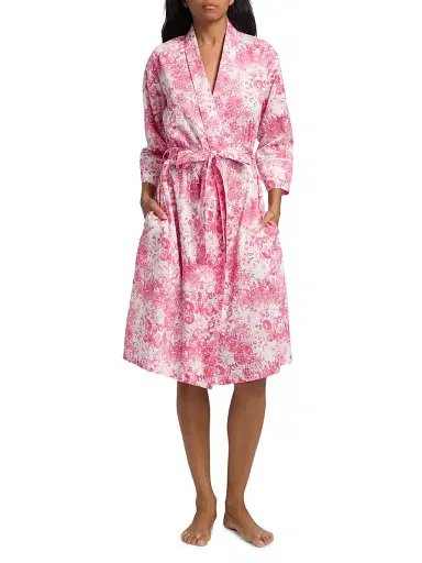Papinelle Women's Toile De Jouy Cotton Sateen Robe | Thumbnail 2 Papinelle Women's Toile De Jouy Cotton Sateen Robe | Thumbnail 2
