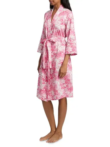 Papinelle Women's Toile De Jouy Cotton Sateen Robe | Thumbnail 4 Papinelle Women's Toile De Jouy Cotton Sateen Robe | Thumbnail 4