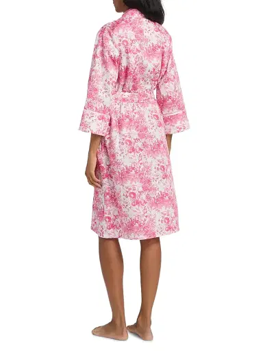 Papinelle Women's Toile De Jouy Cotton Sateen Robe | Thumbnail 5 Papinelle Women's Toile De Jouy Cotton Sateen Robe | Thumbnail 5