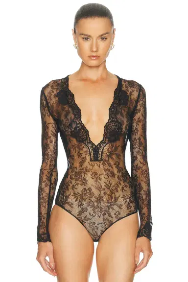 Valentino Lace Jersey Bodysuit | Thumbnail 2 Valentino Lace Jersey Bodysuit | Thumbnail 2