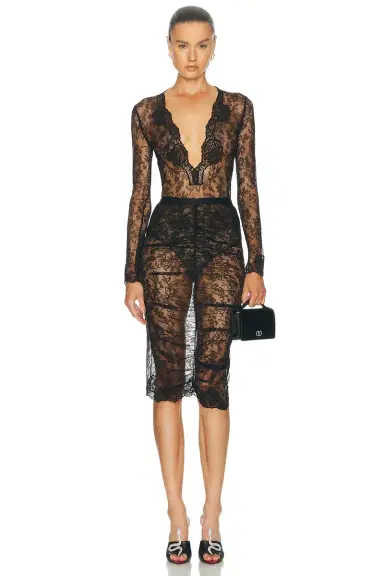 Valentino Lace Jersey Bodysuit | Thumbnail 5 Valentino Lace Jersey Bodysuit | Thumbnail 5