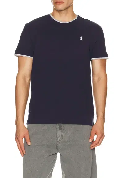 Polo Ralph Lauren Short Sleeve Stretch Mesh Crewneck Tee With Tipping Collar | Thumbnail 1 Polo Ralph Lauren Short Sleeve Stretch Mesh Crewneck Tee With Tipping Collar | Thumbnail 1