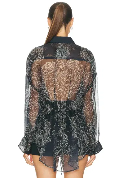R13 Overlay Drop Neck Shirt | Thumbnail 3 R13 Overlay Drop Neck Shirt | Thumbnail 3