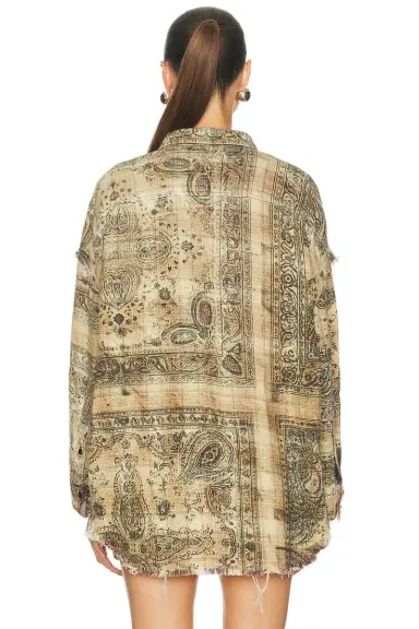 R13 Shredded Seam Drop Neck Shirt | Thumbnail 3 R13 Shredded Seam Drop Neck Shirt | Thumbnail 3