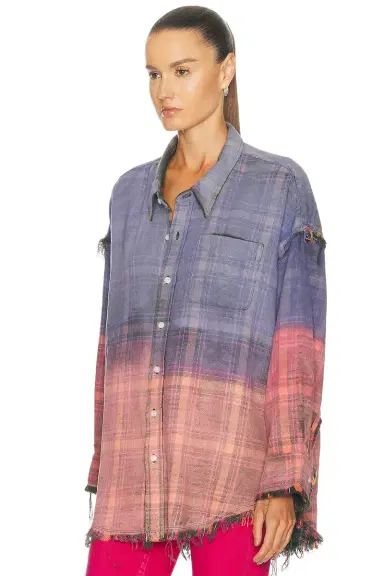 R13 Reversible Shredded Seam Drop Neck Shirt | Thumbnail 3 R13 Reversible Shredded Seam Drop Neck Shirt | Thumbnail 3