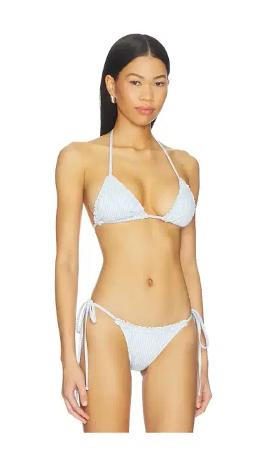 Frankies Bikinis Nick Seersucker Ruffle Top | Thumbnail 2 Frankies Bikinis Nick Seersucker Ruffle Top | Thumbnail 2