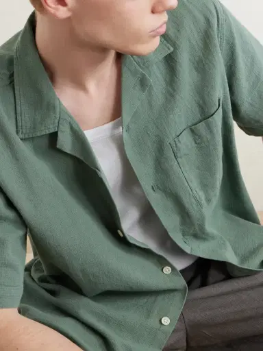 Corridor Convertible-Collar Cotton-Hopsack Shirt - Men | Thumbnail 5 Corridor Convertible-Collar Cotton-Hopsack Shirt - Men | Thumbnail 5