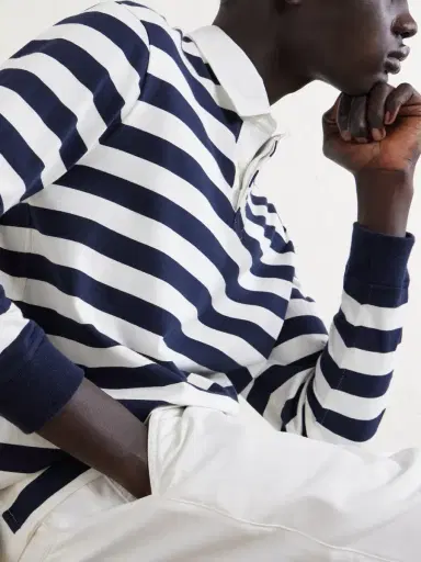 dunhill Striped Cotton and Cashmere Polo Shirt - Men | Thumbnail 5 dunhill Striped Cotton and Cashmere Polo Shirt - Men | Thumbnail 5
