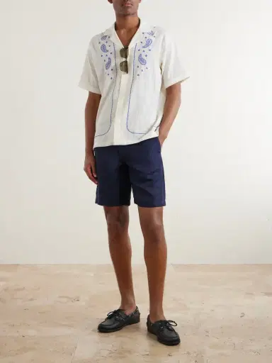 Orlebar Brown Maitan Camp-Collar Embroidered Cotton Shirt - Men | Thumbnail 2 Orlebar Brown Maitan Camp-Collar Embroidered Cotton Shirt - Men | Thumbnail 2