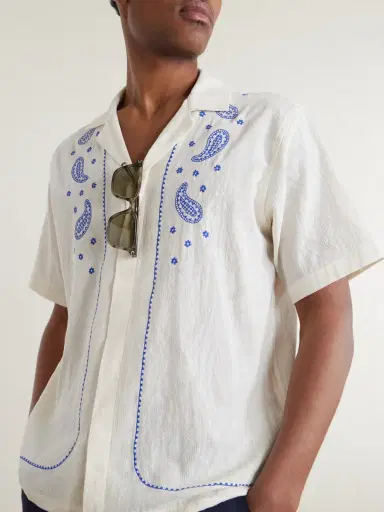 Orlebar Brown Maitan Camp-Collar Embroidered Cotton Shirt - Men | Thumbnail 5 Orlebar Brown Maitan Camp-Collar Embroidered Cotton Shirt - Men | Thumbnail 5