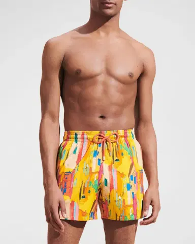 Vilebrequin Men 's Sunny Streets Stretch Swim Trunks | Thumbnail 3 Vilebrequin Men 's Sunny Streets Stretch Swim Trunks | Thumbnail 3