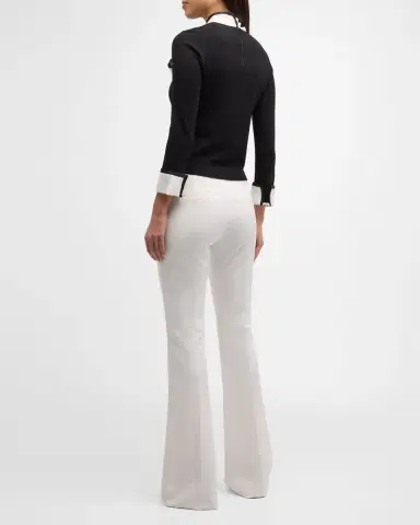 ALICE + OLIVIA Justina Combo Tie-Neck Pullover | Thumbnail 4 ALICE + OLIVIA Justina Combo Tie-Neck Pullover | Thumbnail 4