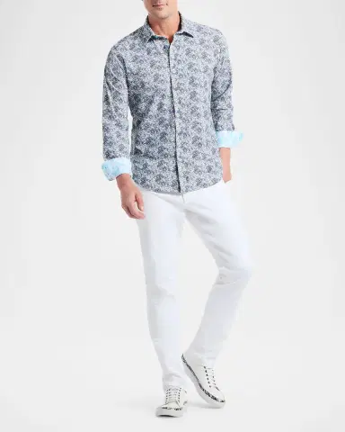 Robert Graham Men's Fitzgerald Micro-Paisley Woven Sport Shirt | Thumbnail 2 Robert Graham Men's Fitzgerald Micro-Paisley Woven Sport Shirt | Thumbnail 2