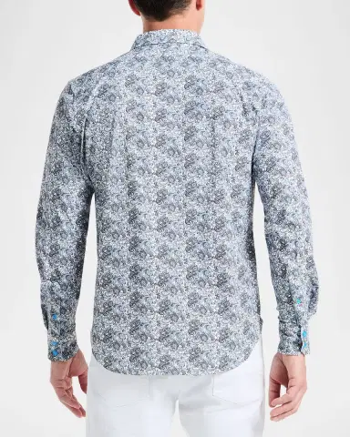 Robert Graham Men's Fitzgerald Micro-Paisley Woven Sport Shirt | Thumbnail 3 Robert Graham Men's Fitzgerald Micro-Paisley Woven Sport Shirt | Thumbnail 3