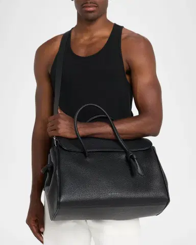 Jacquemus Men's Le Cabas Turismo Tote Bag in Grained Leather | Thumbnail 2 Jacquemus Men's Le Cabas Turismo Tote Bag in Grained Leather | Thumbnail 2