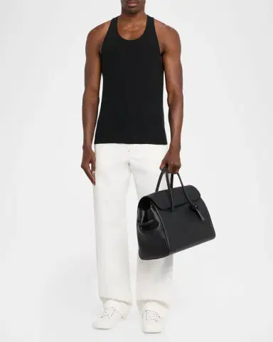 Jacquemus Men's Le Cabas Turismo Tote Bag in Grained Leather | Thumbnail 6 Jacquemus Men's Le Cabas Turismo Tote Bag in Grained Leather | Thumbnail 6