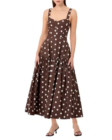 NICHOLAS Valeria Flounce Sweetheart Midi Dress | Thumbnail 1 NICHOLAS Valeria Flounce Sweetheart Midi Dress | Thumbnail 1