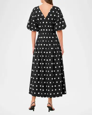 NICHOLAS Vicky Pleated Polka Dot Midi Dress | Thumbnail 3 NICHOLAS Vicky Pleated Polka Dot Midi Dress | Thumbnail 3