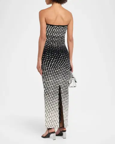 CHRISTOPHER JOHN ROGERS Halftone Wiggle Dot Knit Strapless Maxi Dress | Thumbnail 2 CHRISTOPHER JOHN ROGERS Halftone Wiggle Dot Knit Strapless Maxi Dress | Thumbnail 2