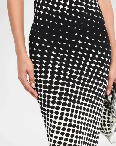 CHRISTOPHER JOHN ROGERS Halftone Wiggle Dot Knit Strapless Maxi Dress | Thumbnail 4 CHRISTOPHER JOHN ROGERS Halftone Wiggle Dot Knit Strapless Maxi Dress | Thumbnail 4