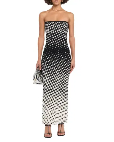 CHRISTOPHER JOHN ROGERS Halftone Wiggle Dot Knit Strapless Maxi Dress | Thumbnail 1 CHRISTOPHER JOHN ROGERS Halftone Wiggle Dot Knit Strapless Maxi Dress | Thumbnail 1