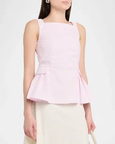 Adam Lippes Soleil Sleeveless Cotton Peplum Top | Thumbnail 4 Adam Lippes Soleil Sleeveless Cotton Peplum Top | Thumbnail 4