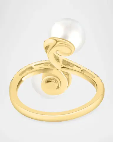 Neiman Marcus 18K Yellow Gold Diamond and Pearl Bypass Ring | Thumbnail 5 Neiman Marcus 18K Yellow Gold Diamond and Pearl Bypass Ring | Thumbnail 5