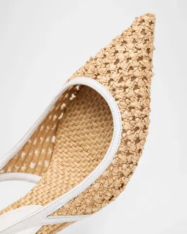 Paris Texas 70mm Lidia Woven Raffia Slingback Pumps | Thumbnail 4 Paris Texas 70mm Lidia Woven Raffia Slingback Pumps | Thumbnail 4