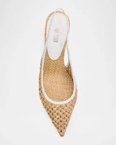 Paris Texas 70mm Lidia Woven Raffia Slingback Pumps | Thumbnail 5 Paris Texas 70mm Lidia Woven Raffia Slingback Pumps | Thumbnail 5