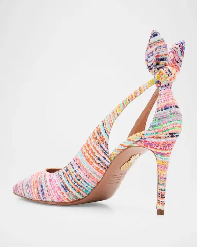 Aquazzura 85mm Bow Tie Tweed Pumps | Thumbnail 4 Aquazzura 85mm Bow Tie Tweed Pumps | Thumbnail 4