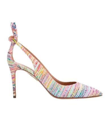 Aquazzura 85mm Bow Tie Tweed Pumps | Thumbnail 1 Aquazzura 85mm Bow Tie Tweed Pumps | Thumbnail 1