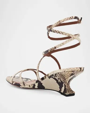 Paris Texas 75mm Nina Snake-Printed Leather Lace-Up Sandals | Thumbnail 4 Paris Texas 75mm Nina Snake-Printed Leather Lace-Up Sandals | Thumbnail 4